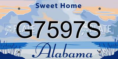 G7597S Alabama License Plate