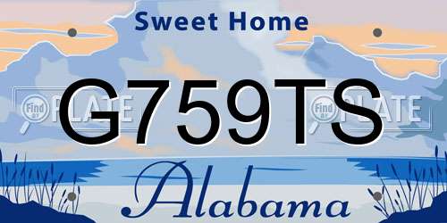 G759TS Alabama License Plate