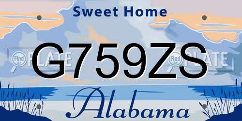 G759ZS Alabama License Plate
