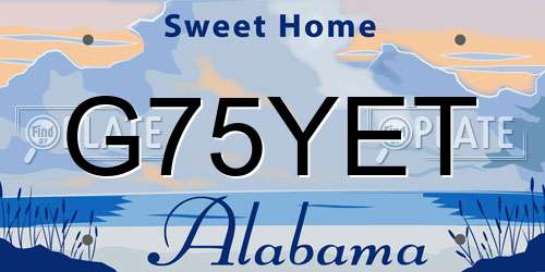 G75YET Alabama License Plate