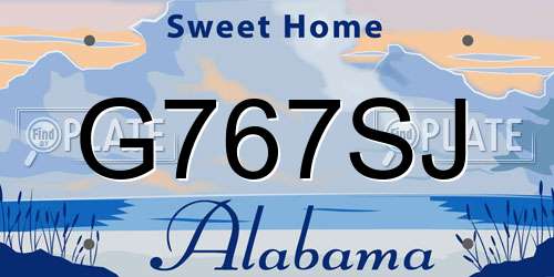 G767SJ Alabama License Plate