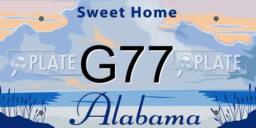 G77 Alabama License Plate