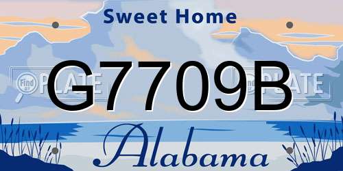 G7709B Alabama License Plate