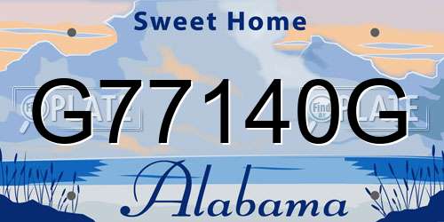 G77140G Alabama License Plate