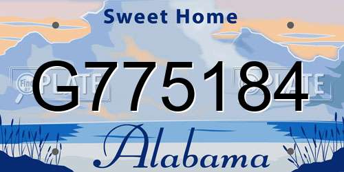 G775184 Alabama License Plate
