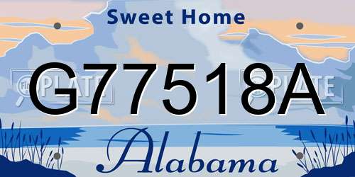G77518A Alabama License Plate