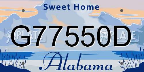 G77550D Alabama License Plate