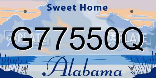 G77550Q Alabama License Plate