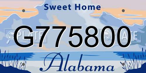 G775800 Alabama License Plate