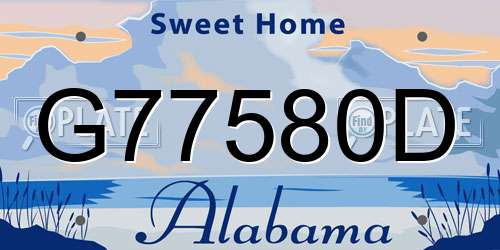 G77580D Alabama License Plate