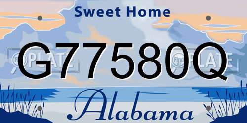 G77580Q Alabama License Plate