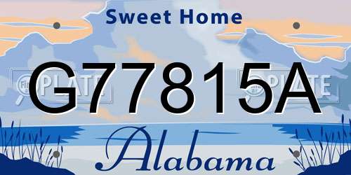 G77815A Alabama License Plate