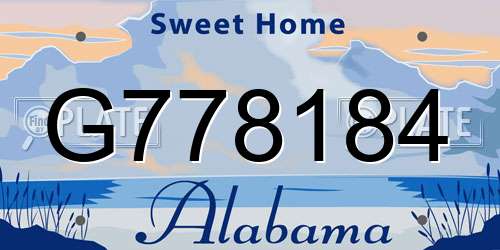 G778184 Alabama License Plate
