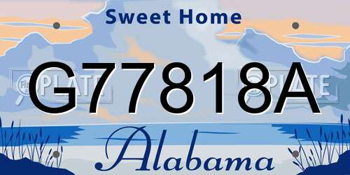 G77818A Alabama License Plate