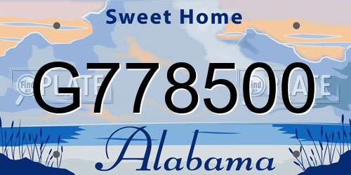 G778500 Alabama License Plate