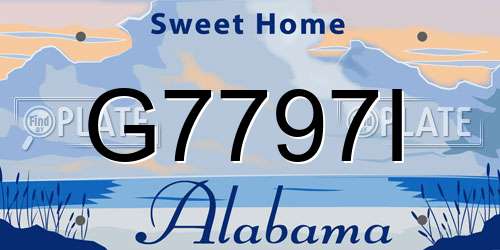 G7797I Alabama License Plate