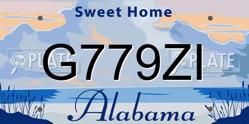 G779ZI Alabama License Plate