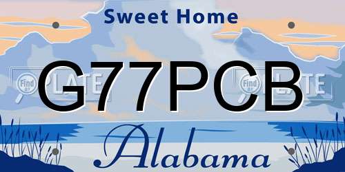 G77PCB Alabama License Plate