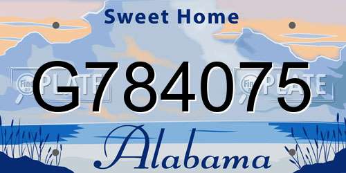 G784075 Alabama License Plate