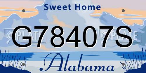 G78407S Alabama License Plate