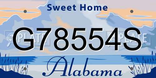 G78554S Alabama License Plate