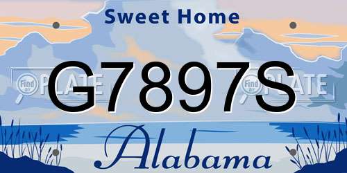 G7897S Alabama License Plate