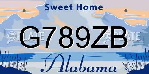 G789ZB Alabama License Plate