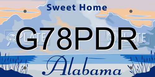 G78PDR Alabama License Plate