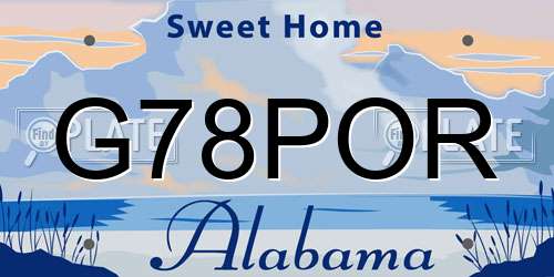 G78POR Alabama License Plate