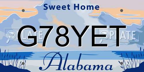G78YET Alabama License Plate