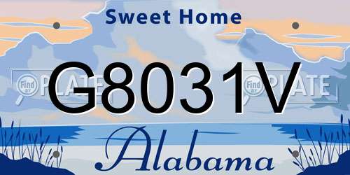 G8031V Alabama License Plate