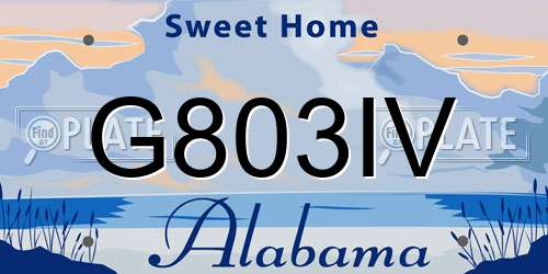 G803IV Alabama License Plate