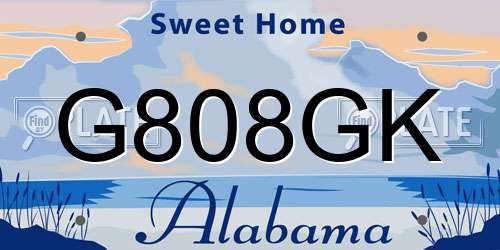 G808GK Alabama License Plate