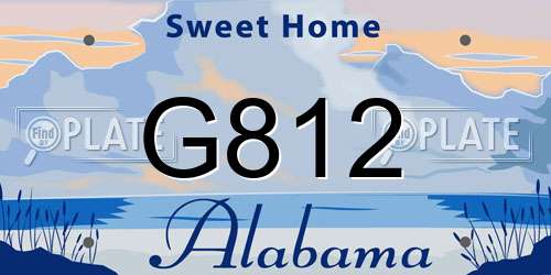 G812 Alabama License Plate