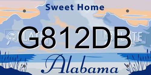 G812DB Alabama License Plate