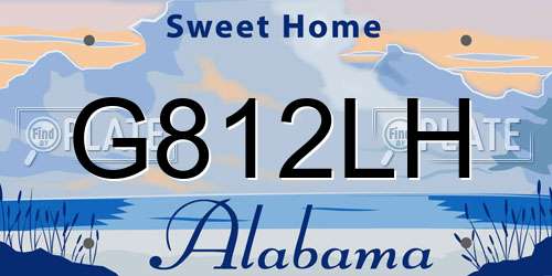 G812LH Alabama License Plate