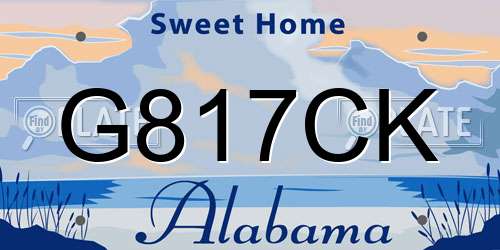G817CK Alabama License Plate