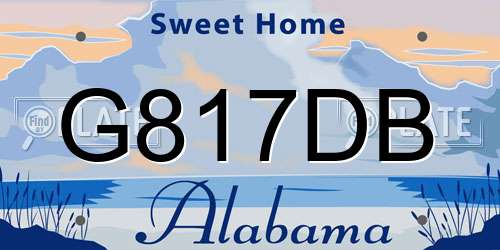 G817DB Alabama License Plate