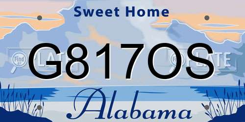 G817OS Alabama License Plate