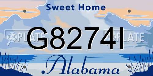 G8274I Alabama License Plate