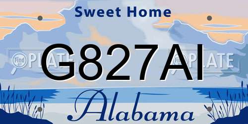 G827AI Alabama License Plate