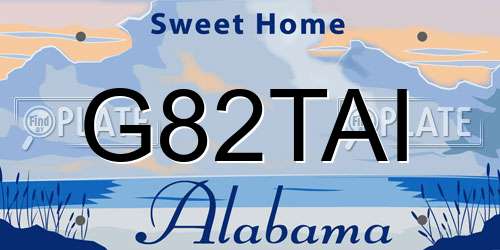 G82TAI Alabama License Plate