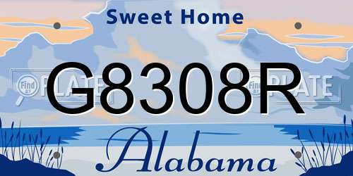 G8308R Alabama License Plate