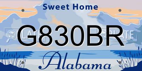 G830BR Alabama License Plate