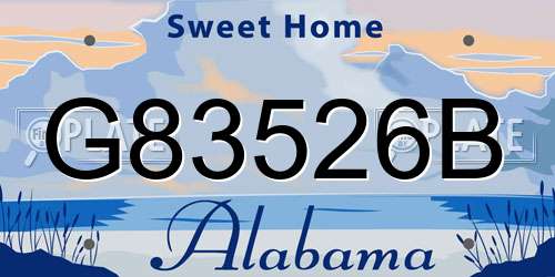 G83526B Alabama License Plate