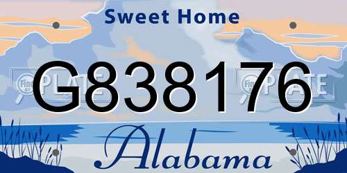G838176 Alabama License Plate