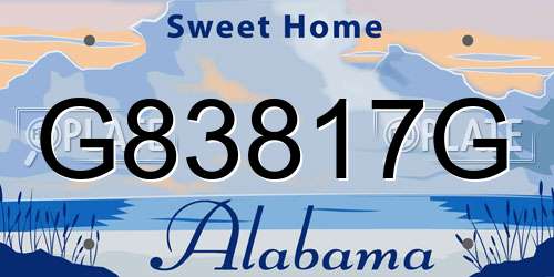 G83817G Alabama License Plate