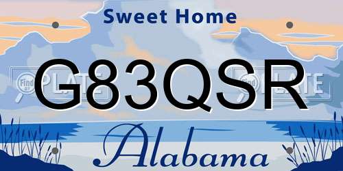 G83QSR Alabama License Plate
