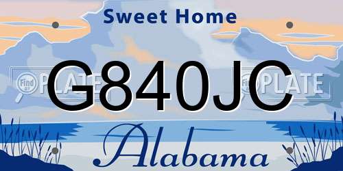 G840JC Alabama License Plate