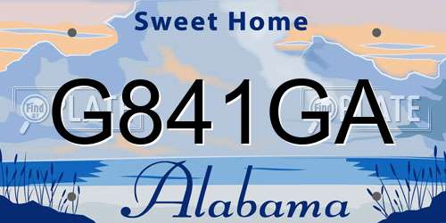 G841GA Alabama License Plate